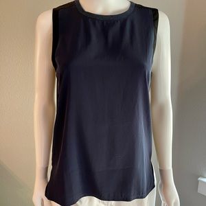 NWT Athleta Colorblock Mixed Media Tank, Dark Blue/Gray/Black, Size Small